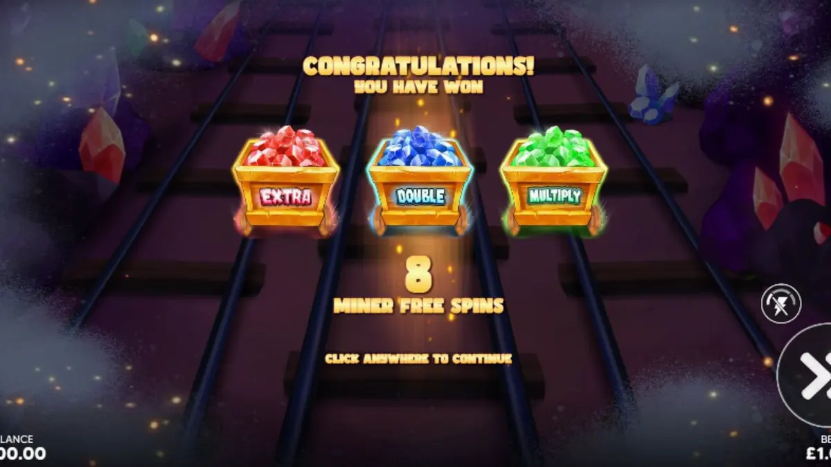 Tampilan visual slot Pickaxe Payday dengan karakter penambang kartun dan latar tambang emas.